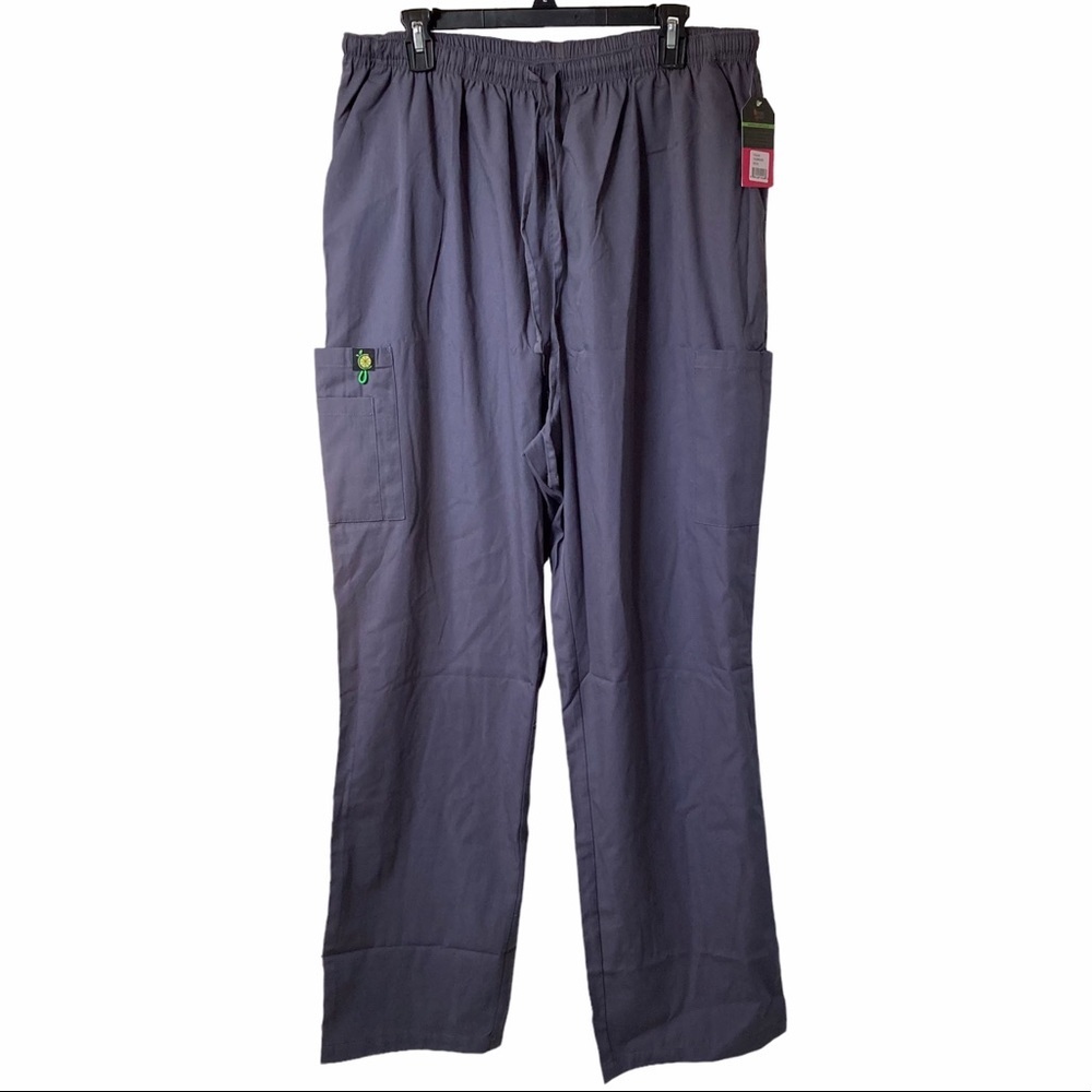 2/$15 Citron Soft Collection unisex three pocket cargo scrub pants in pewter 2XL